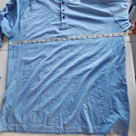 Lululemon Metal Vent Long Sleeve Henley Shirt Blue Mens Size XXL. - Picture 5 of 6